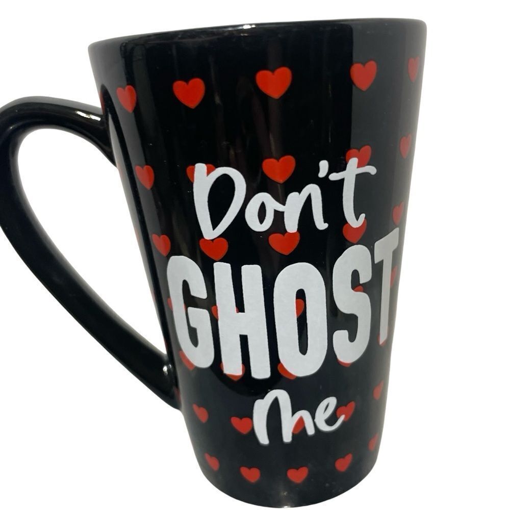 Whimsical Black and Red Heart Mug with Bold Message